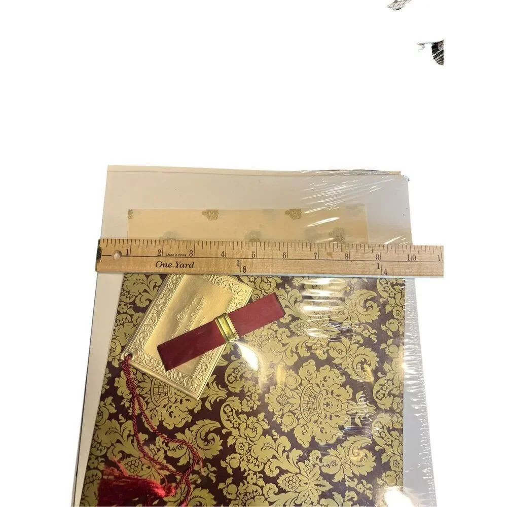 5 Victoria Secret vintage Gift Box Wrapping Tissue Paper Tassel Ribbon Gold
